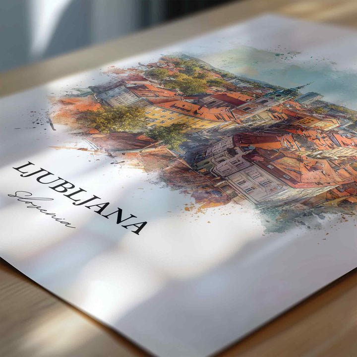 Ljubljana, Slovenia – Watercolor Art Print