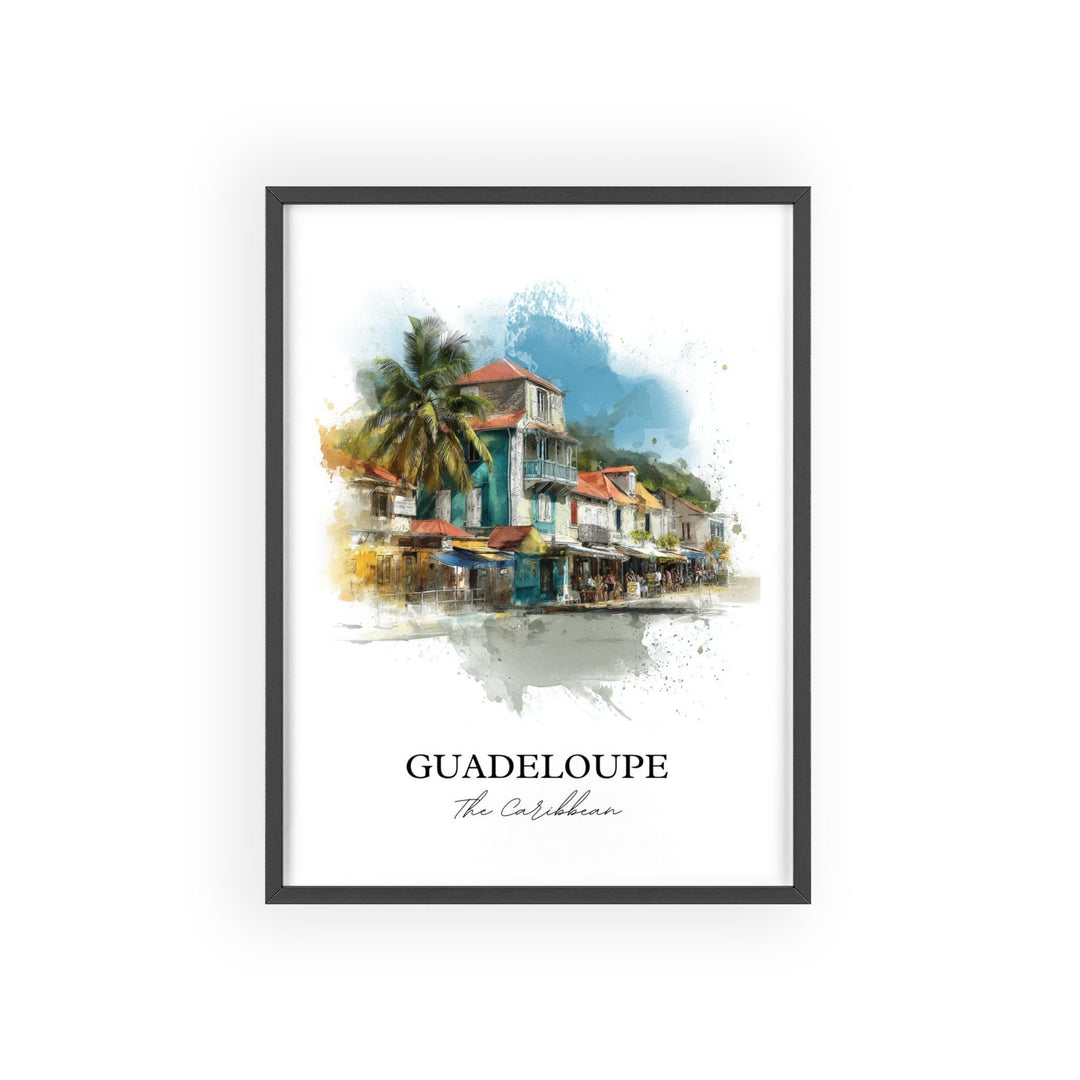 Guadeloupe Wall Art, Guadeloupe Print, Caribbean Watercolor Art, Guadeloupe Gift, Travel Print, Travel Poster, Housewarming Gift