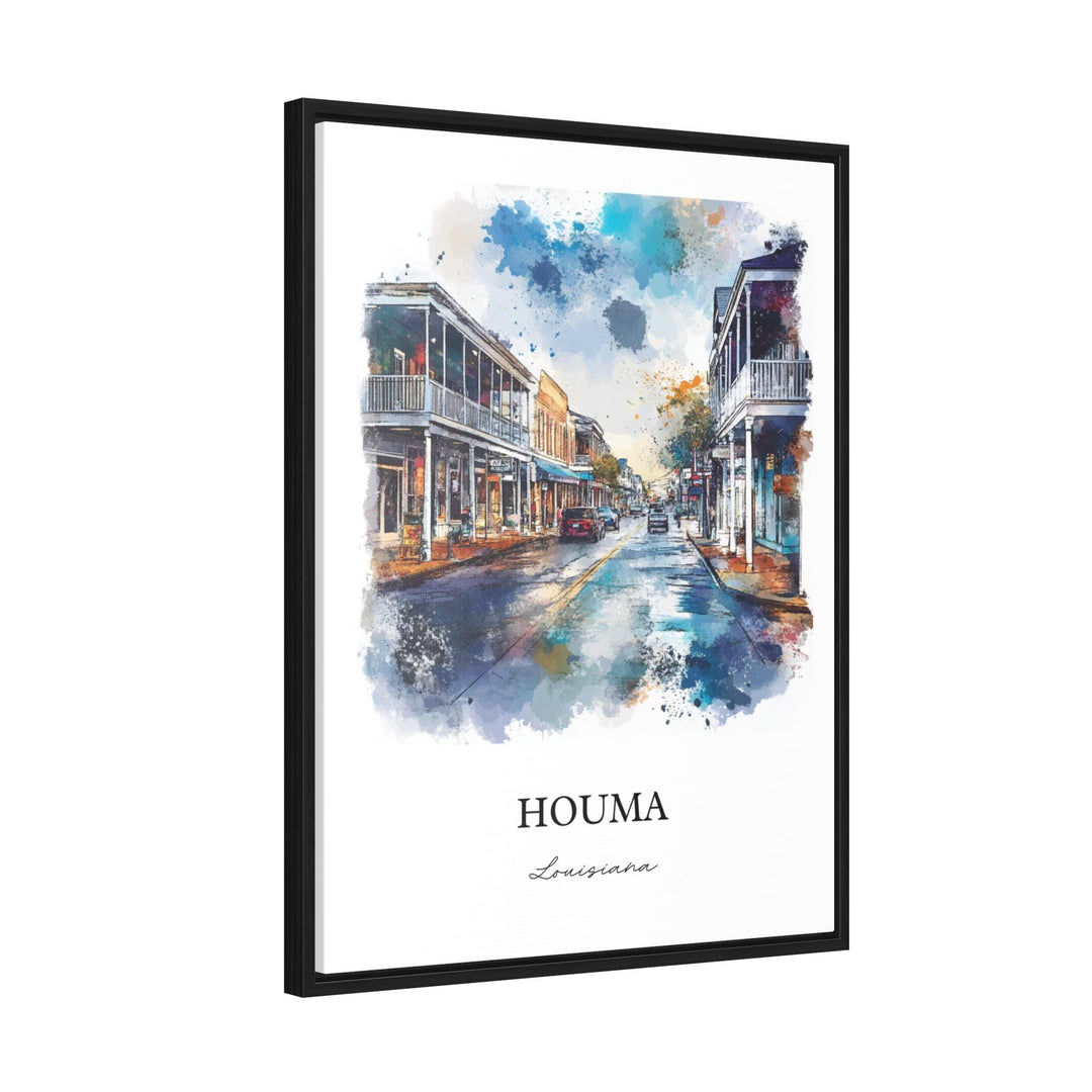 Houma Louisiana Wall Art, Terrebonne Parish Print, Louisiana Watercolor, Houma LA Gift, Travel Print, Travel Poster, Housewarming Gift