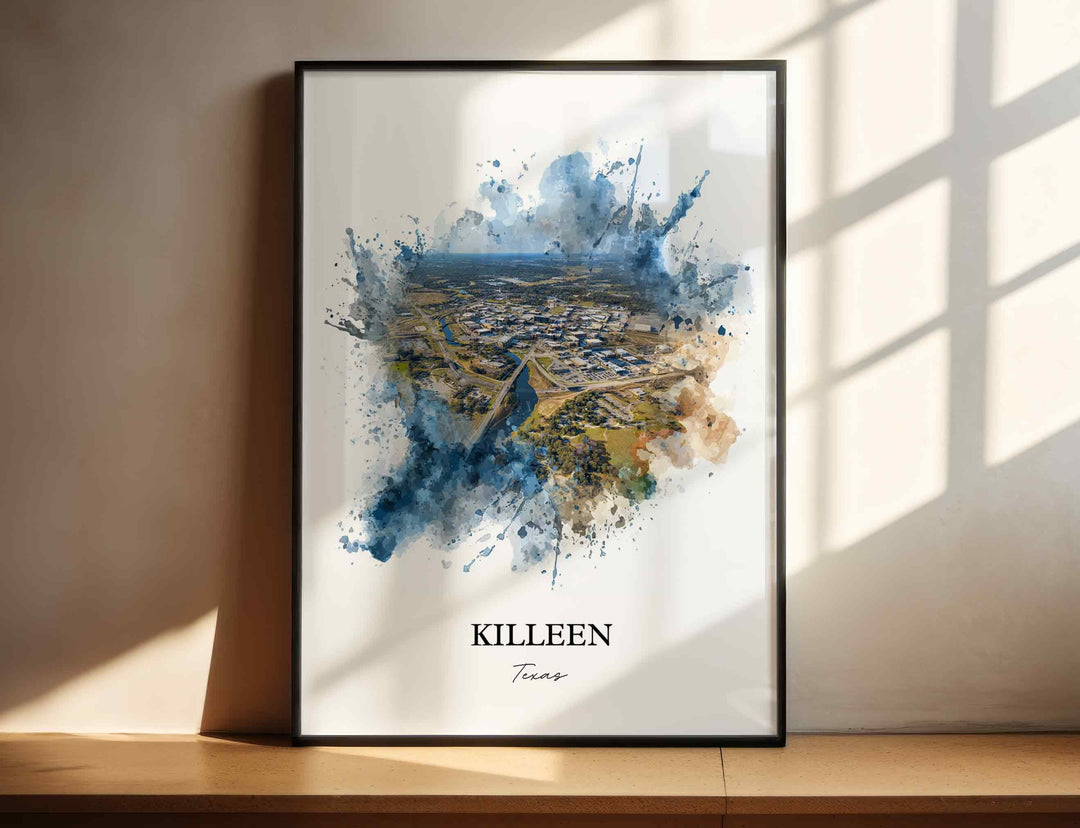 Killeen, Texas – Watercolor Art Print