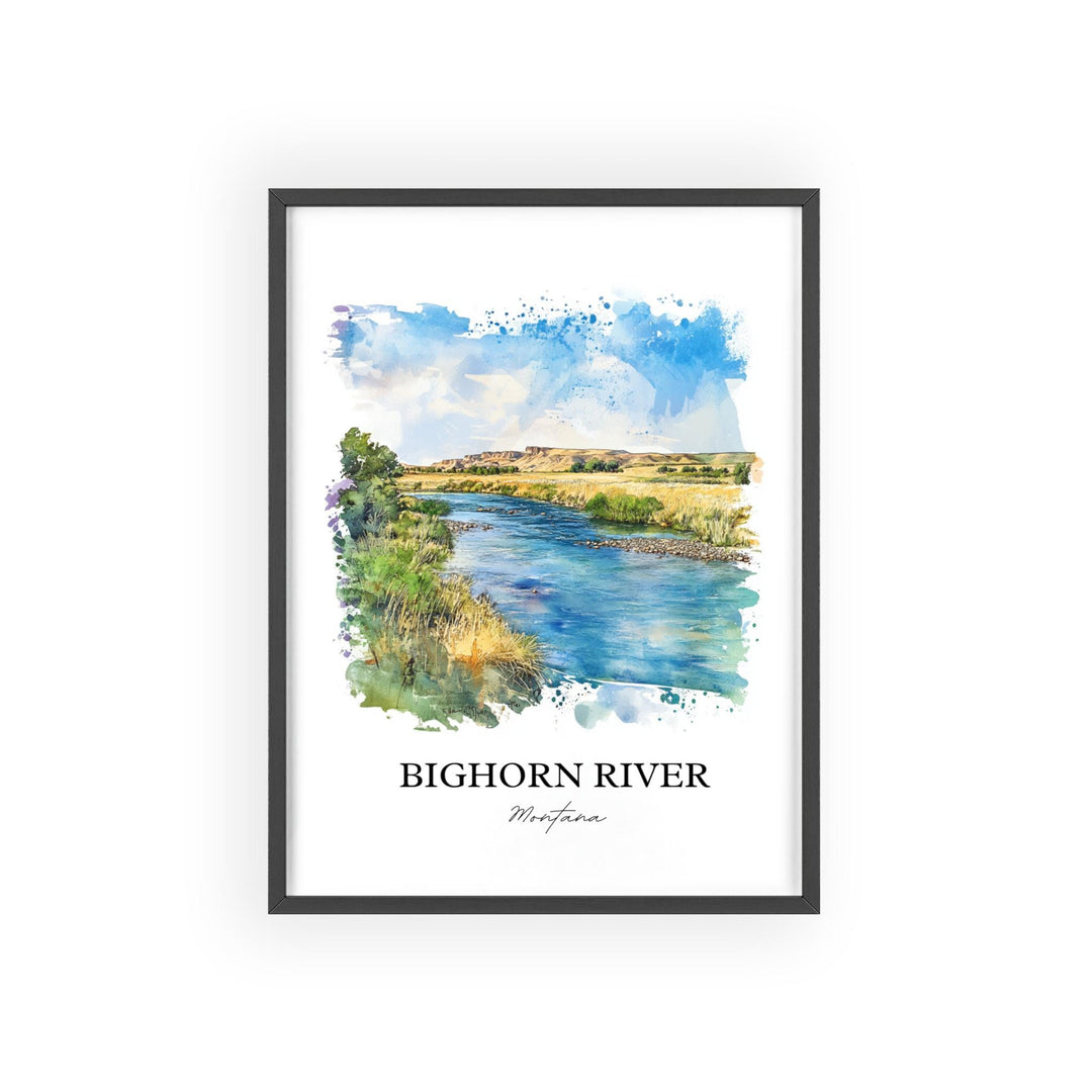 Bighorn River, Montana, USA – Watercolor Art Print