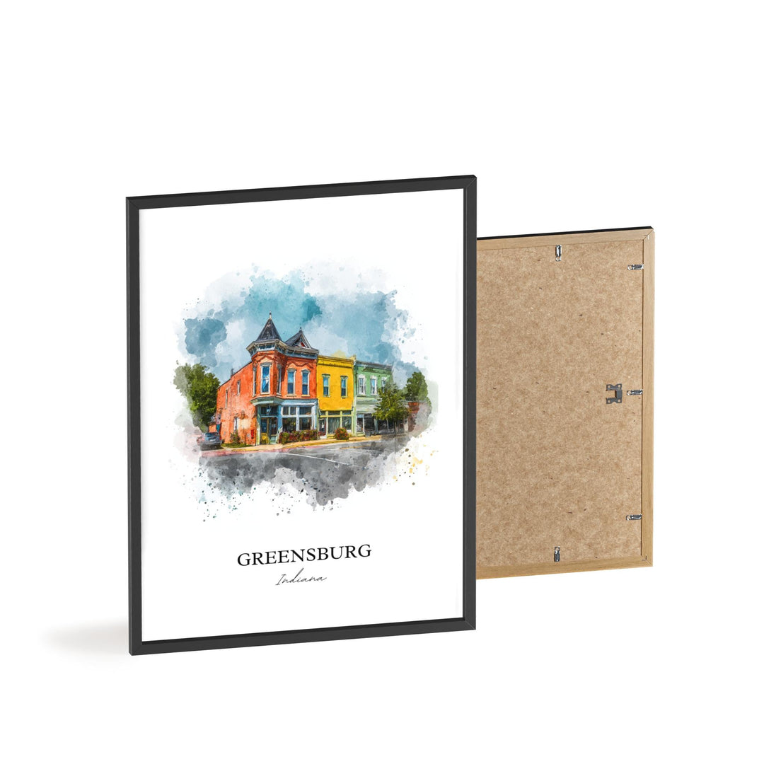 Greensburg, Indiana – Watercolor Art Print