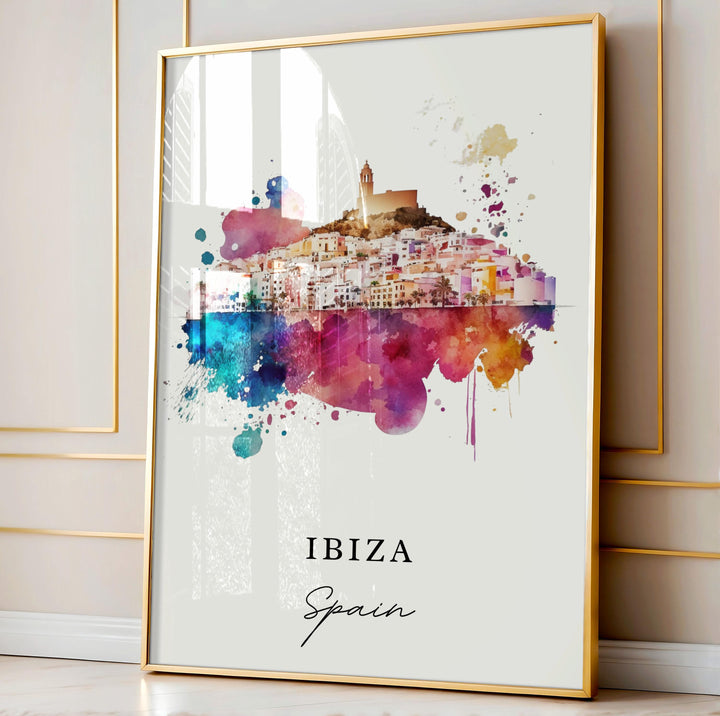 Ibiza Spain wall art - Spain, Ibiza poster, Ibiza Wedding gift, Ibiza Spain Birthday present, Custom Text, Personalised Gift