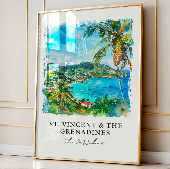 St. Vincent and the Grenadines Wall Art, St. Vincent Print, Caribbean Prints, Grenadines Gift, Travel Poster, Housewarming Gift