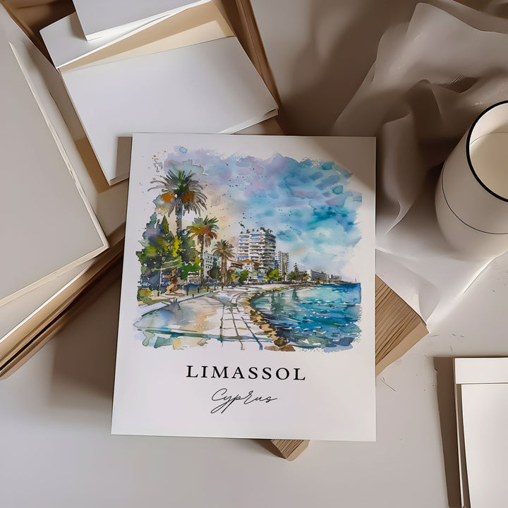 Limassol Wall Art, Cyprus Print, Limassol Wall Art, Limassol Gift, Limassol Travel Print, Travel Poster, Travel Gift, Housewarming Gift