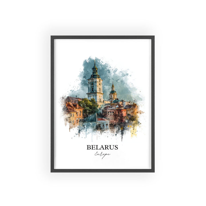 Belarus Wall Art, Belarus Print, Belarus Watercolor Art, Belarus Gift, Travel Print, Travel Poster, Housewarming Gift