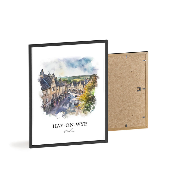 Hay-on-wye Wall Art, Wales Print, Wales Watercolor Art, Hay-on-wye Gift, Travel Print, Travel Poster, Housewarming Gift