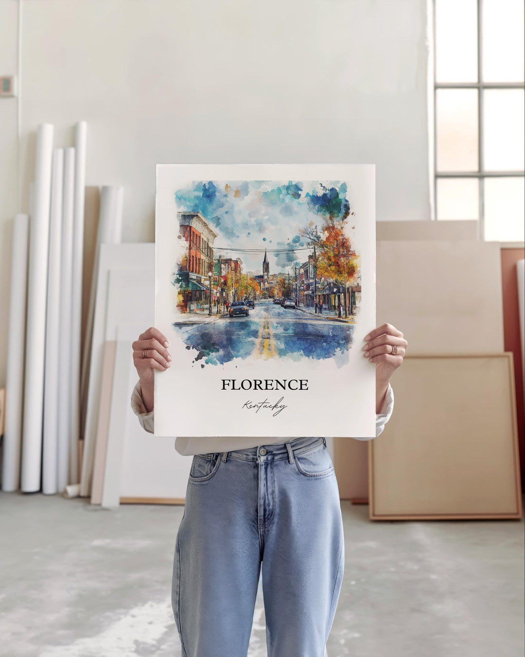Florence, KY, Kentucky – Watercolor Art Print