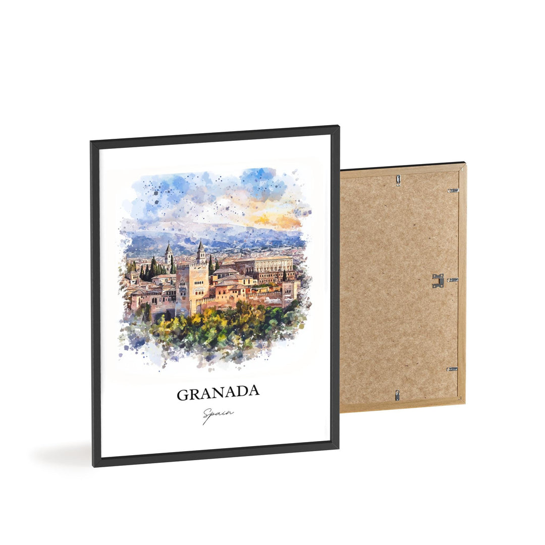 Granada Spain Wall Art, Granada Print, Spain Watercolor Art, Granada Spain Gift, Travel Print, Travel Poster, Housewarming Gift