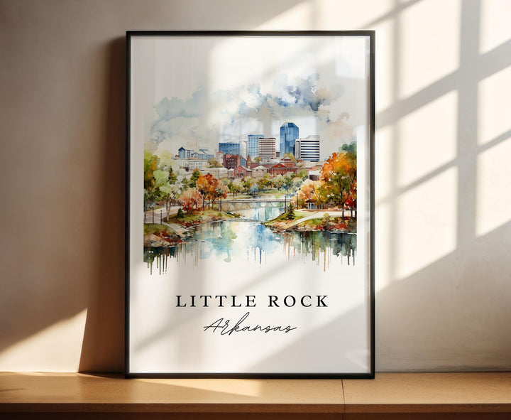 Little Rock AR wall art - Arkansas, Little Rock poster, Little Rock cityscape Wedding gift, Birthday present, Custom Text, Personalized Gift