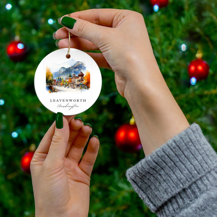 Leavenworth WA Ornament: Unique Leavenworth Souvenir, Leavenworth Xmas Decor, and Authentic Cascade Mountains Christmas Gift