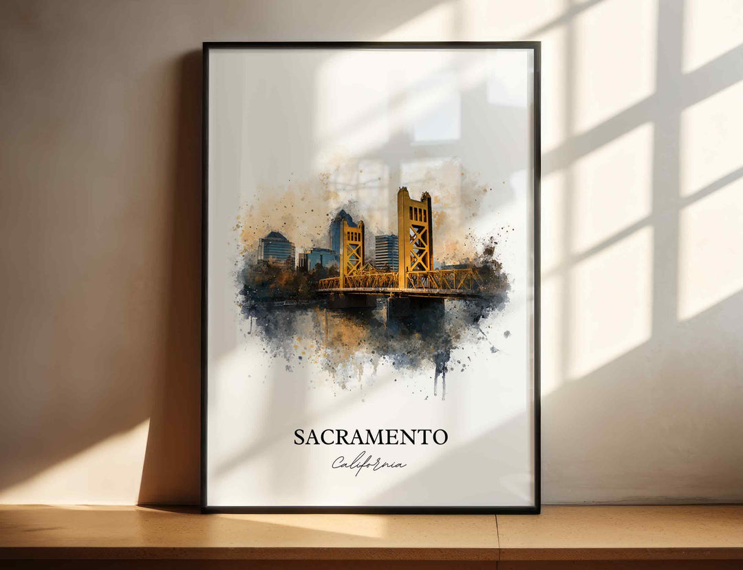Sacramento, California – Watercolor Art Print
