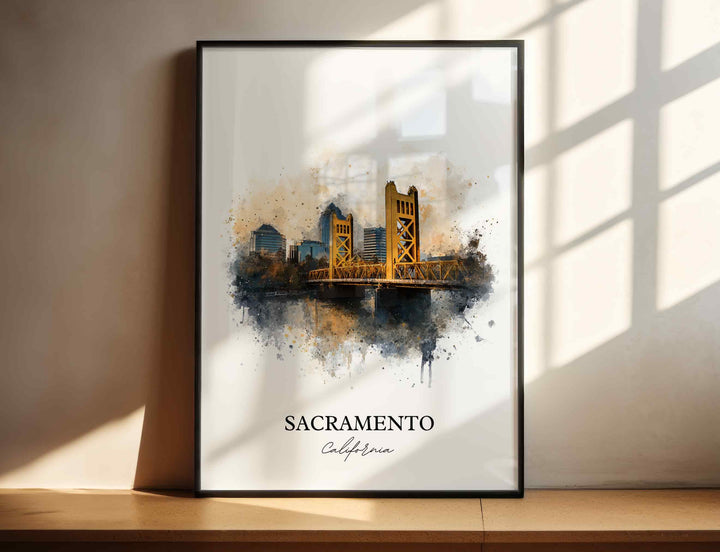Sacramento, California – Watercolor Art Print