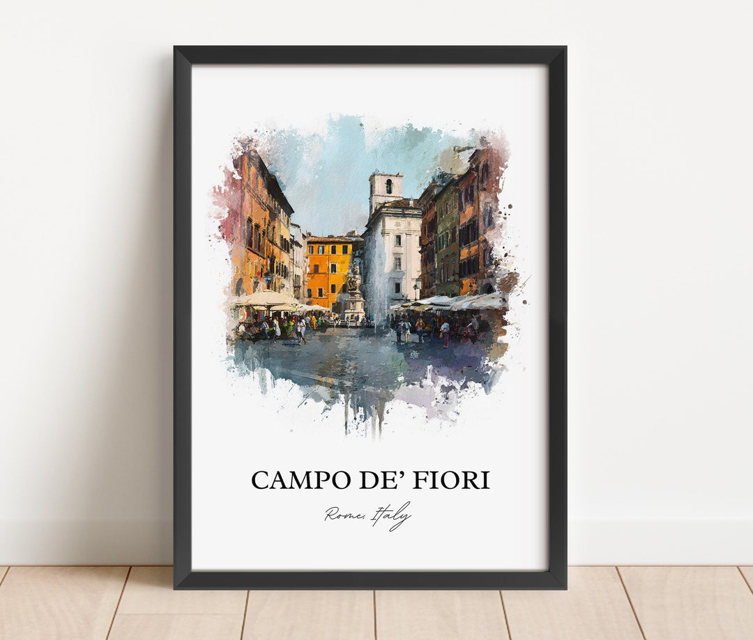 Campo de' Fiori, Italy – Watercolor Art Print