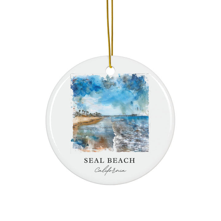 Seal Beach Ornament: Unique Seal Beach CA Souvenir, Seal Beach Xmas Decor, and Authentic Seal Beach California Christmas Gift