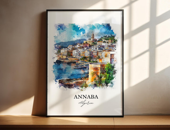 Annaba Algeria Wall Art, Annaba Print, Algeria Watercolor Art, Annaba Algeria Gift, Travel Print, Travel Poster, Housewarming Gift