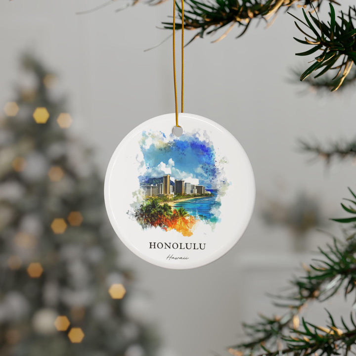 Honolulu Ornament: Unique Honolulu Souvenir, Honolulu Hawaii Xmas Decor, and Authentic Honolulu Gift
