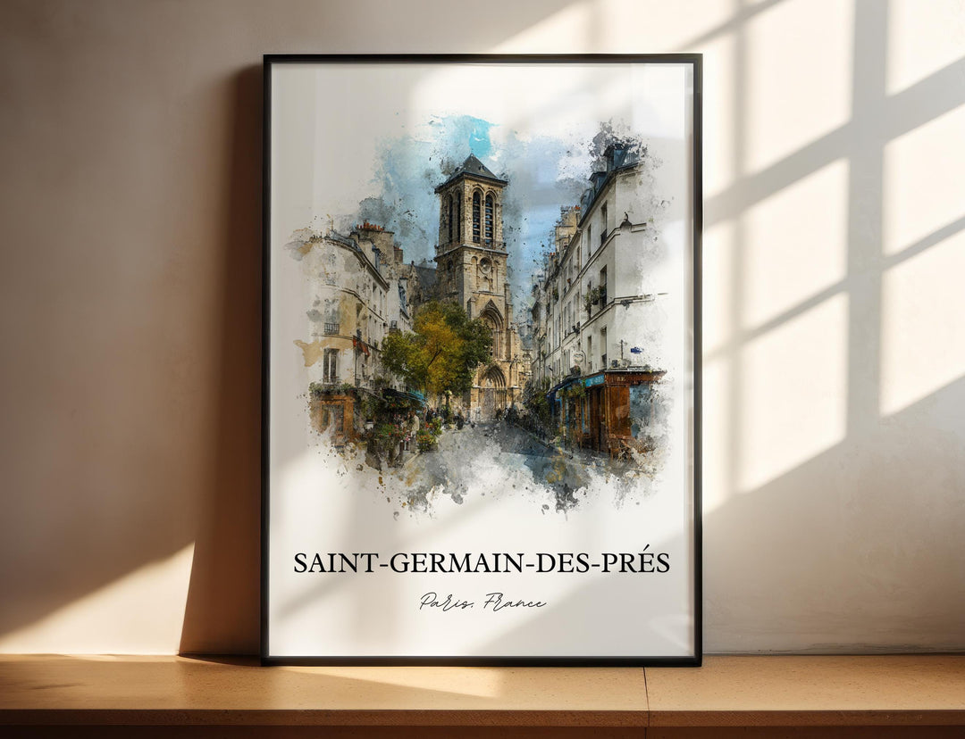 Saint-Germain-des-Prés, Paris – Watercolor Art Print