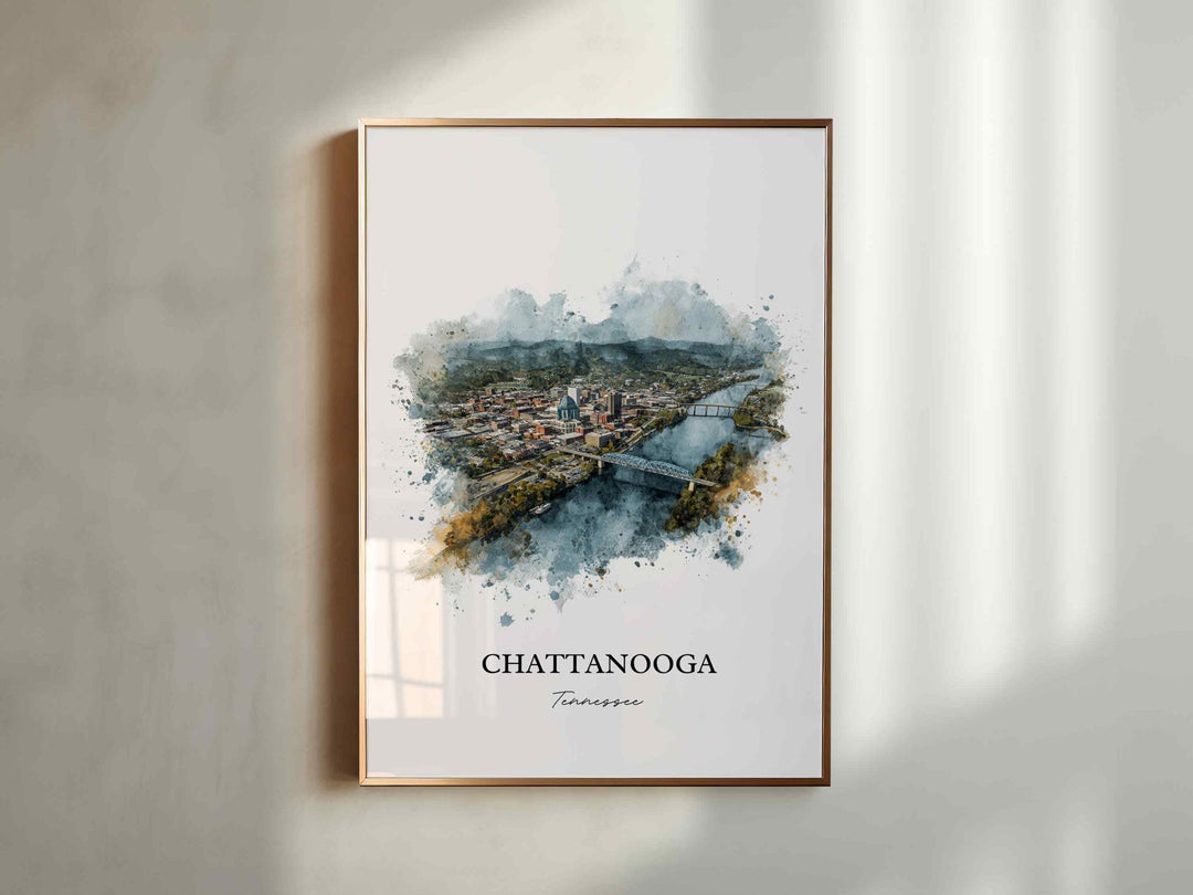 Chattanooga, Tennessee – Watercolor Art Print