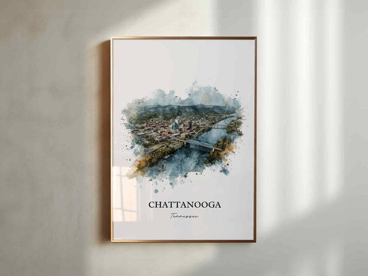 Chattanooga, Tennessee – Watercolor Art Print