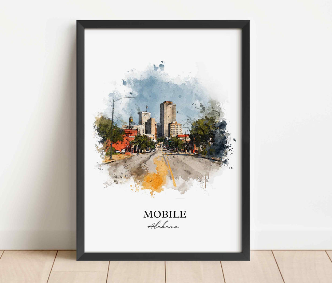 Mobile, Alabama – Watercolor Art Print