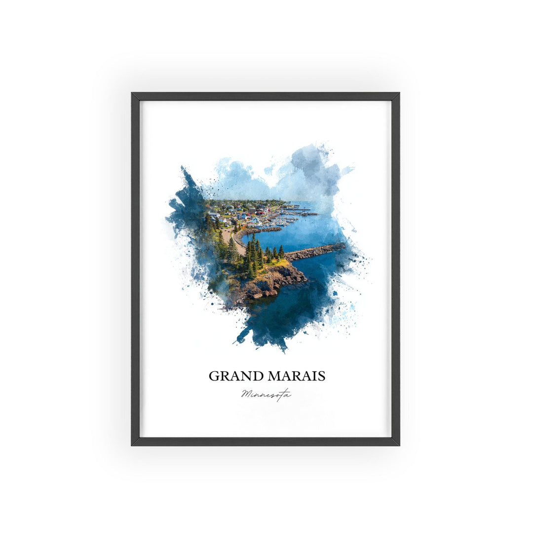 Grand Marais, Minnesota – Watercolor Art Print