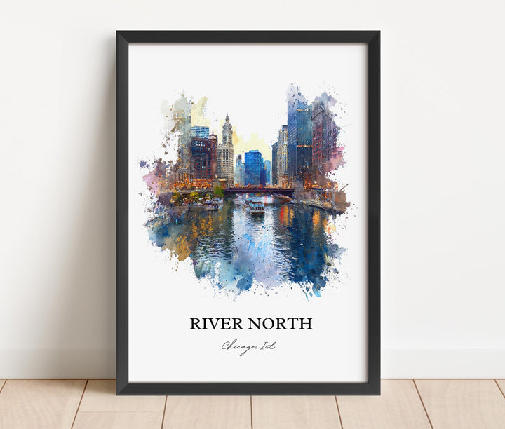 River North, Illinois – Watercolor Art Print