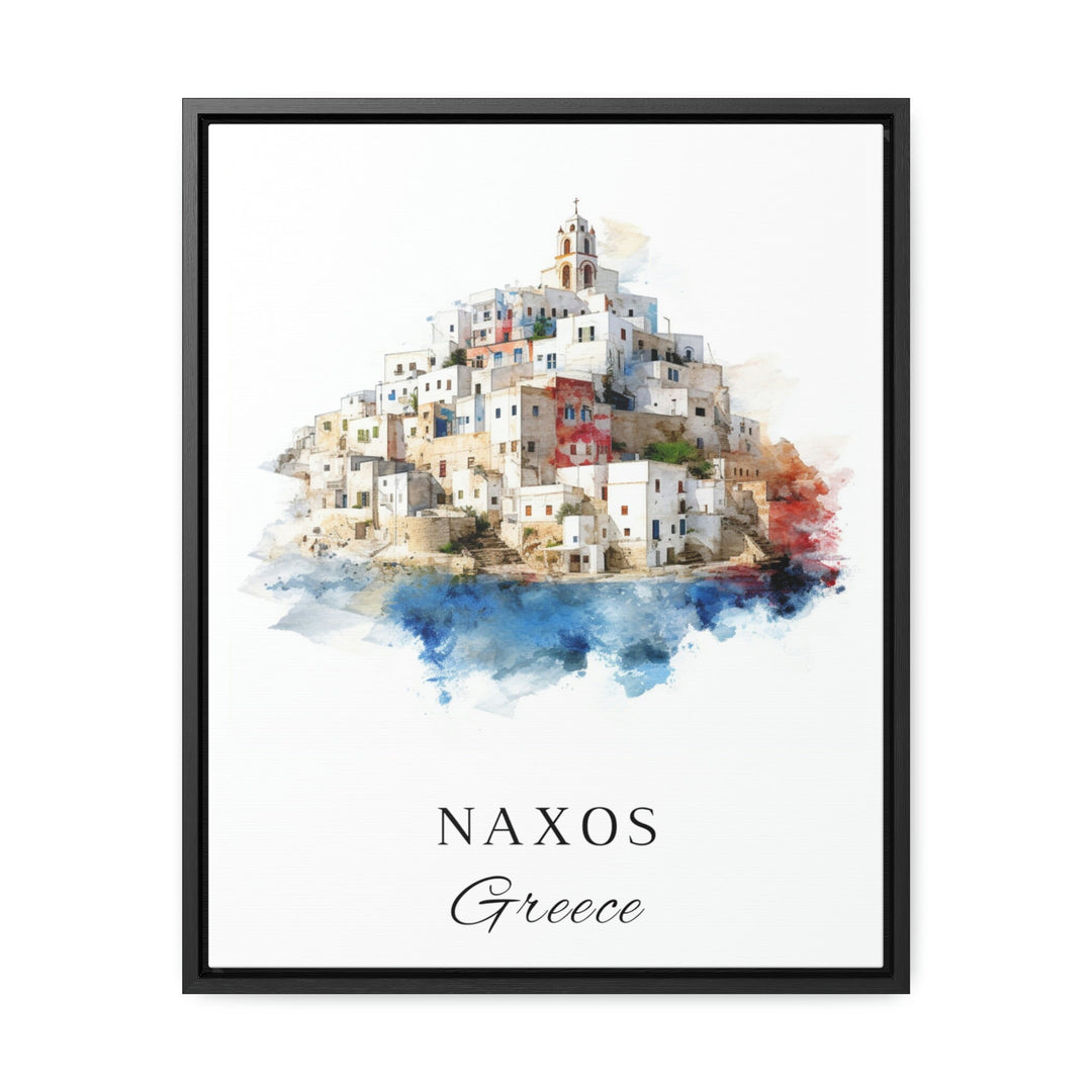 Naxos traditional travel art - Greece, Naxos poster, Wedding gift, Birthday present, Custom Text, Personalised Gift