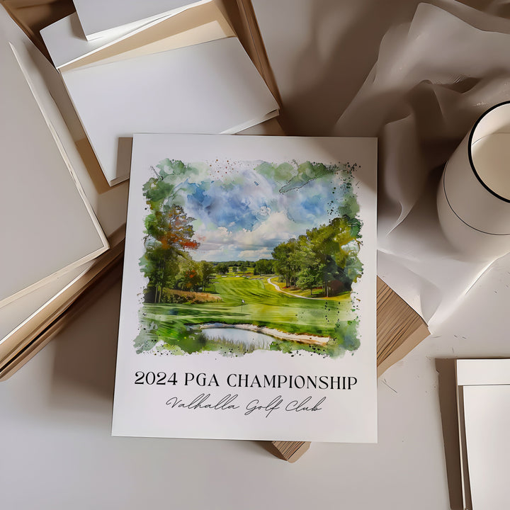 Valhalla Golf Club Art, 2024 PGA Tour Print, Valhalla Golf Watercolor, 2024 PGA Tour Gift,