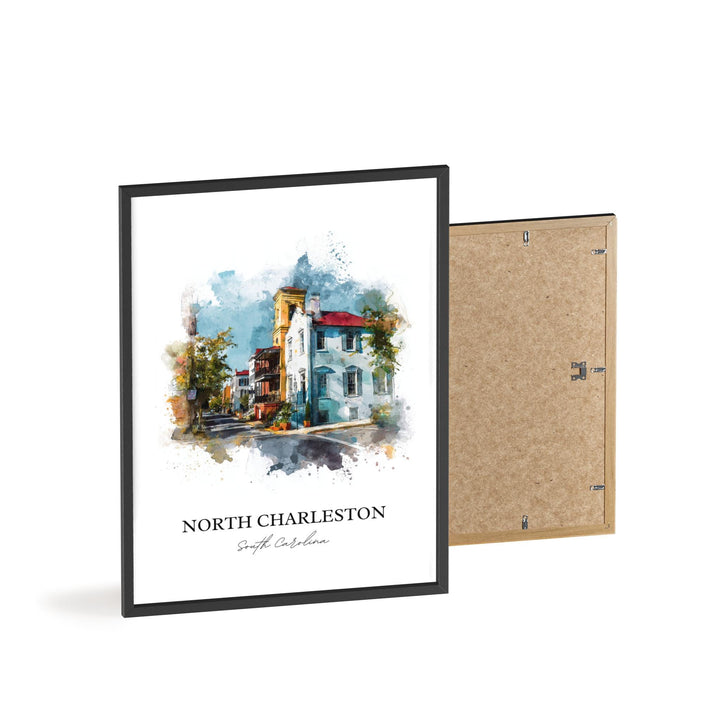 North Charleston, South Carolina – Watercolor Art Print