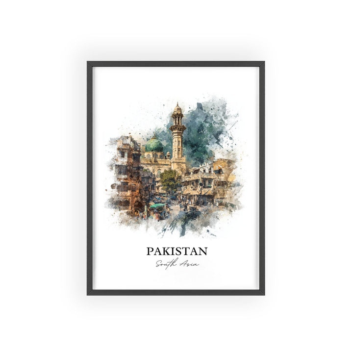 Pakistan Wall Art, Pakistan Print, Pakistan Watercolor Art, Pakistan Gift, Travel Print, Travel Poster, Housewarming Gift