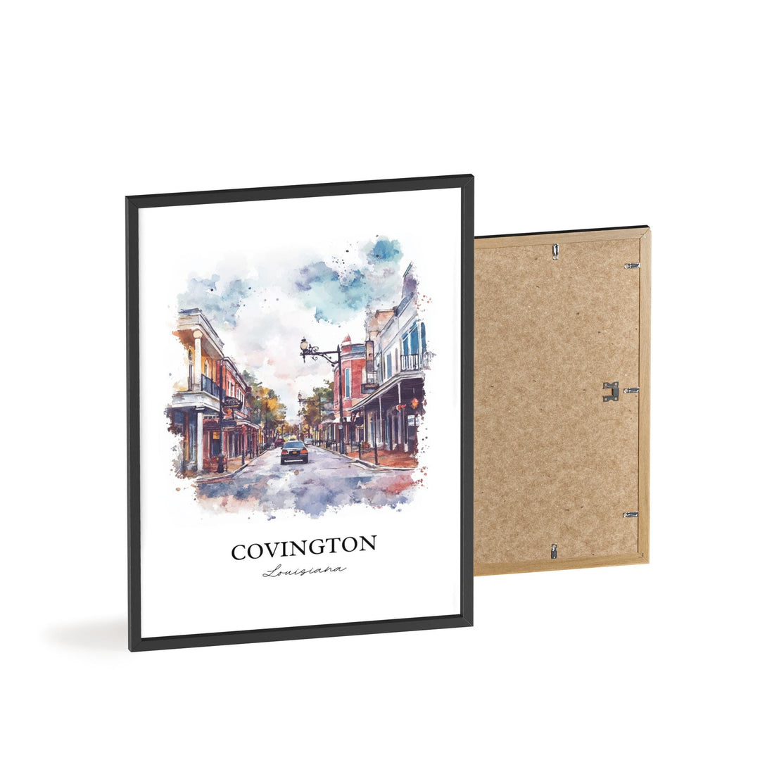 Covington Louisiana Wall Art, Covington LA Print, Louisiana Watercolor Art, St. Tammany Gift, Travel Print, Travel Poster, Housewarming Gift