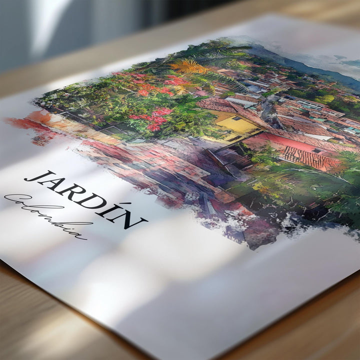 Jardín Colombia Wall Art, Antioquia Print, Colombia Watercolor Art, Jardín Colombia Gift, Travel Print, Travel Poster, Housewarming Gift