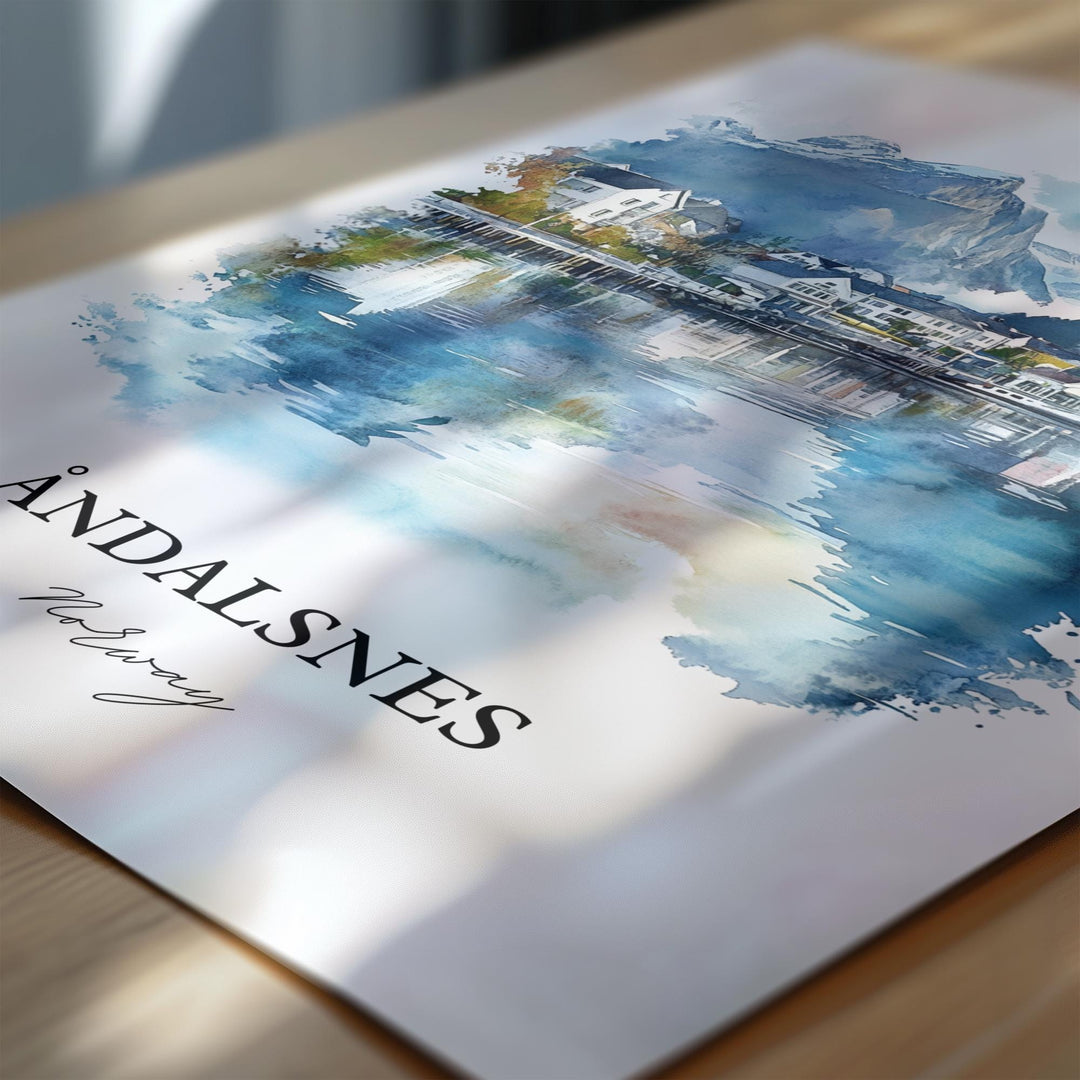 Andalsnes, Norway – Watercolor Art Print