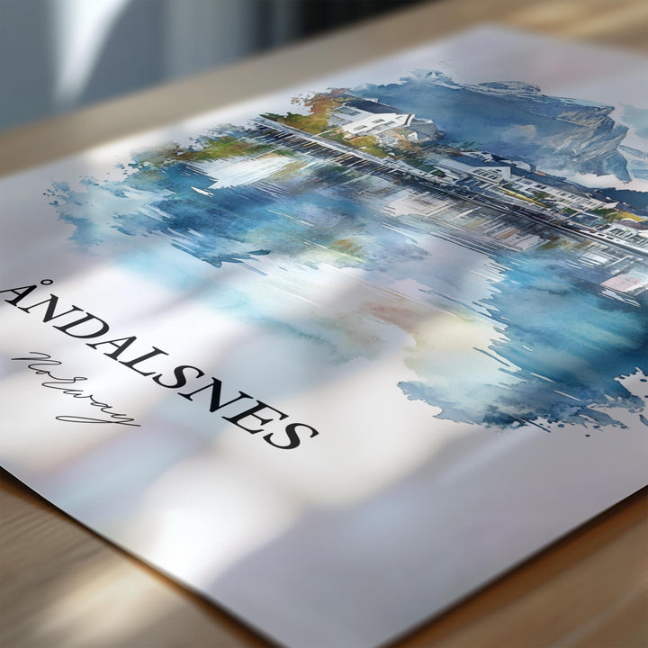 Andalsnes, Norway – Watercolor Art Print