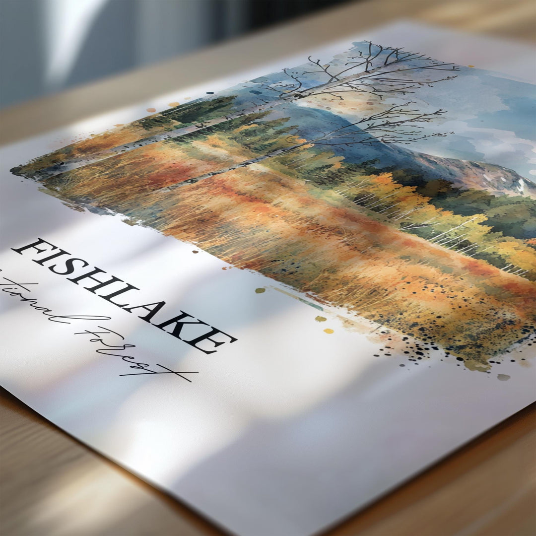 Fishlake National Forest, USA – Watercolor Art Print