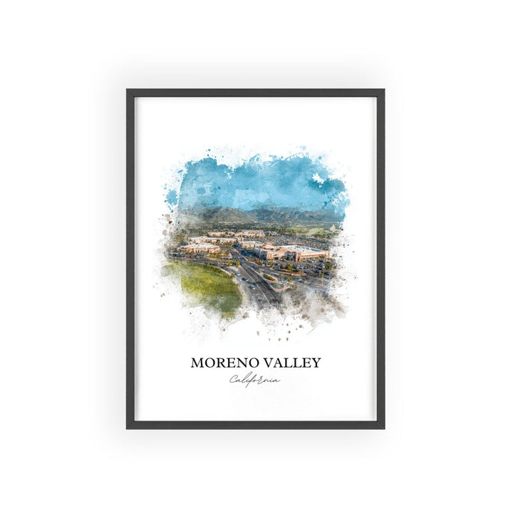 Moreno Valley Art, Riverside County Print, San Bernardino Watercolor Art, Moreno Valley Gift, Travel Print, Travel Poster, Housewarming Gift