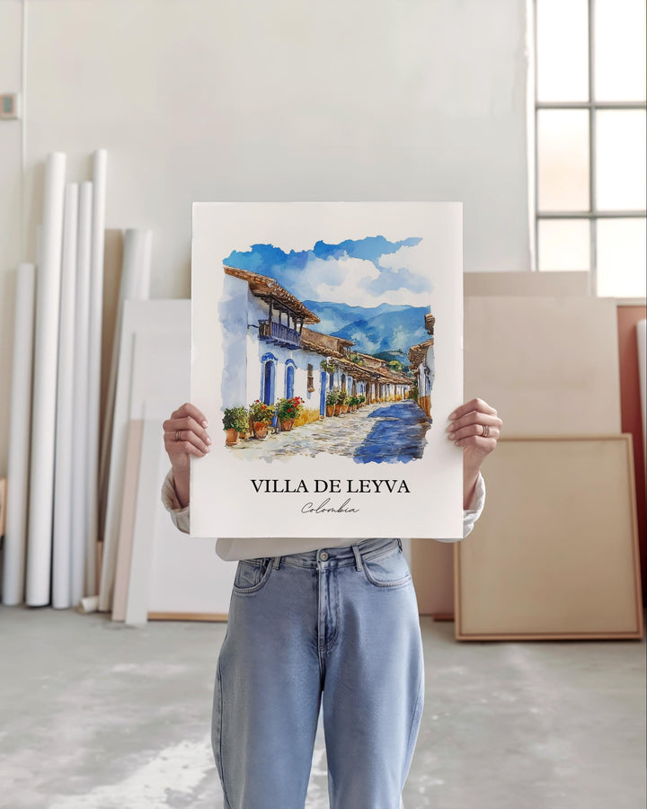 Villa de Leyva Wall Art, Bogotá Print, Colombia Watercolor Art, Villa de Leyva Gift, Travel Print, Travel Poster, Housewarming Gift