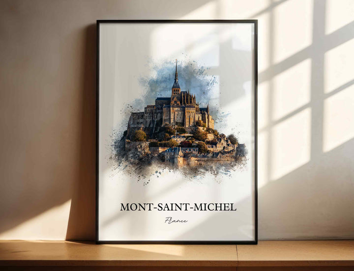Mont-Saint-Michel, France – Watercolor Art Print