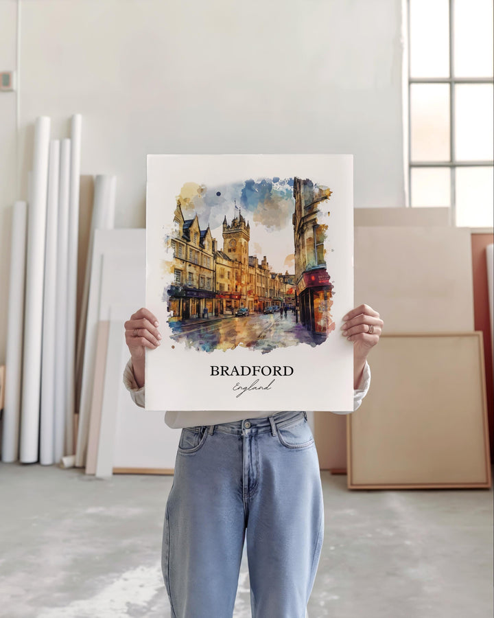 Bradford, England – Watercolor Art Print