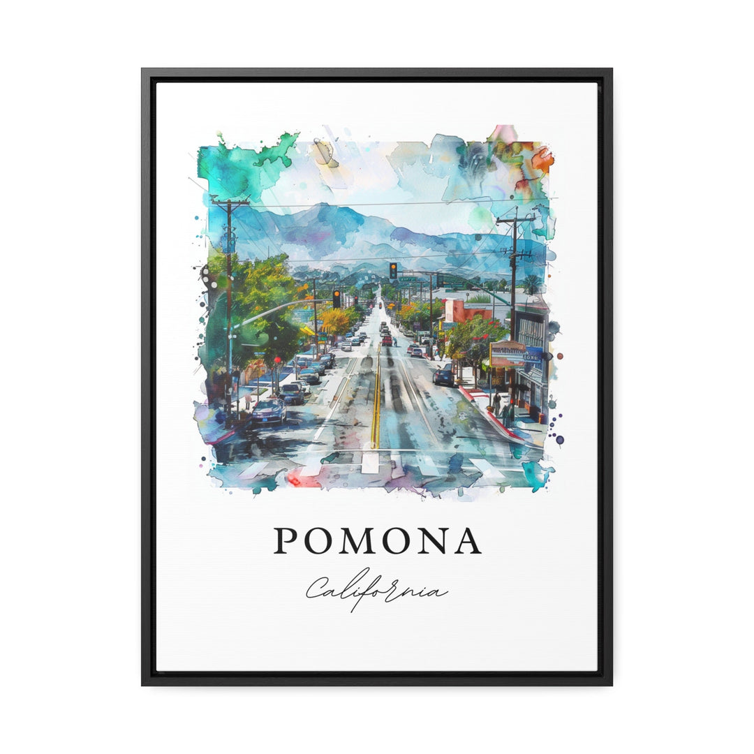 Pomona California Wall Art, Pomona Print, Pomona Watercolor Art, Pomona Valley CA Gift,
