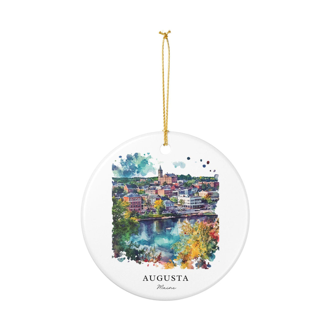 Augusta Maine Ornament: Unique Augusta ME Souvenir, Augusta Maine Xmas Decor, and Authentic Maine Gift