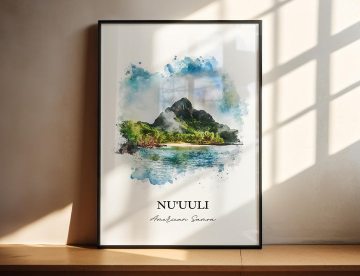 Nu'uuli Wall Art, Tutuila Island Print, American Samoa Watercolor Art, Nu'uuli Gift, Travel Print, Travel Poster, Housewarming Gift