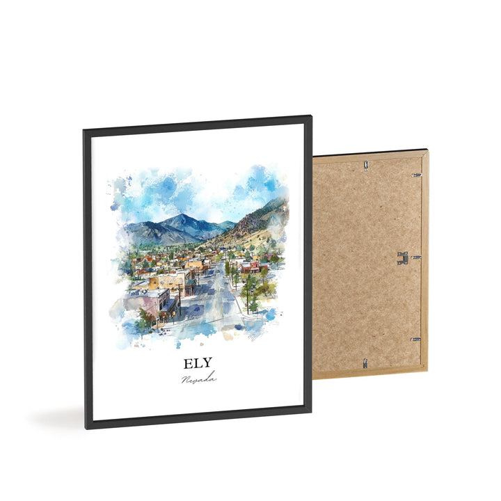 Ely Nevada Wall Art, Ely NV Print, Nevada Watercolor Art, White Pine County Gift, Travel Print, Travel Poster, Housewarming Gift