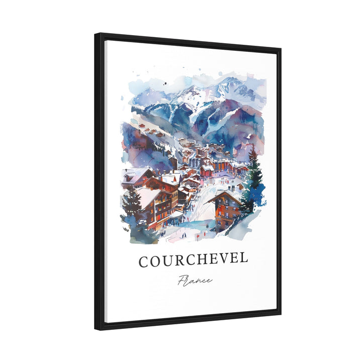 Courchevel France Art, Courchevel Print, French Alps Watercolor Art, Tarentaise Valley Gift,