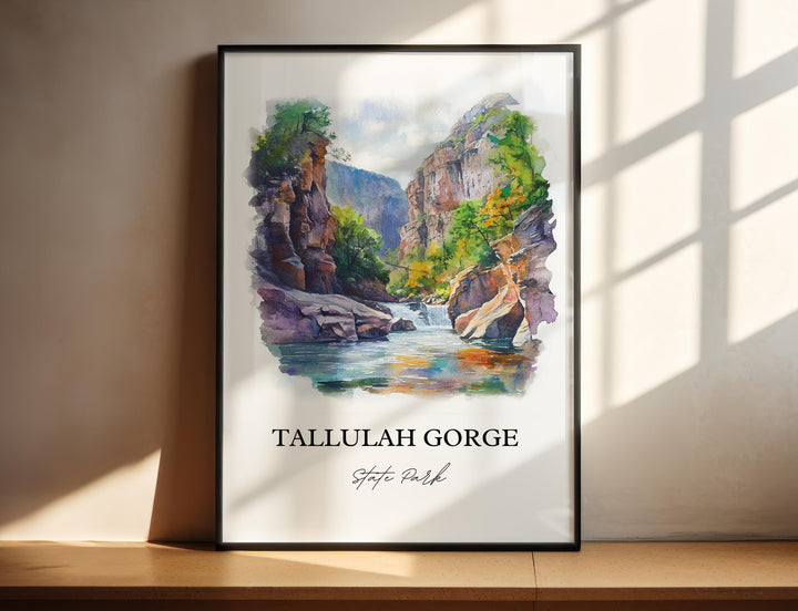 Tallulah Gorge, Georgia, USA – Watercolor Art Print