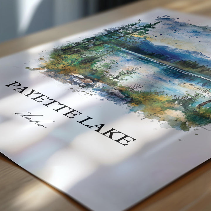 Payette Lake Wall Art, McCall Print, McCall Idaho Watercolor Art, Payette Lake ID Gift, Travel Print, Travel Poster, Housewarming Gift