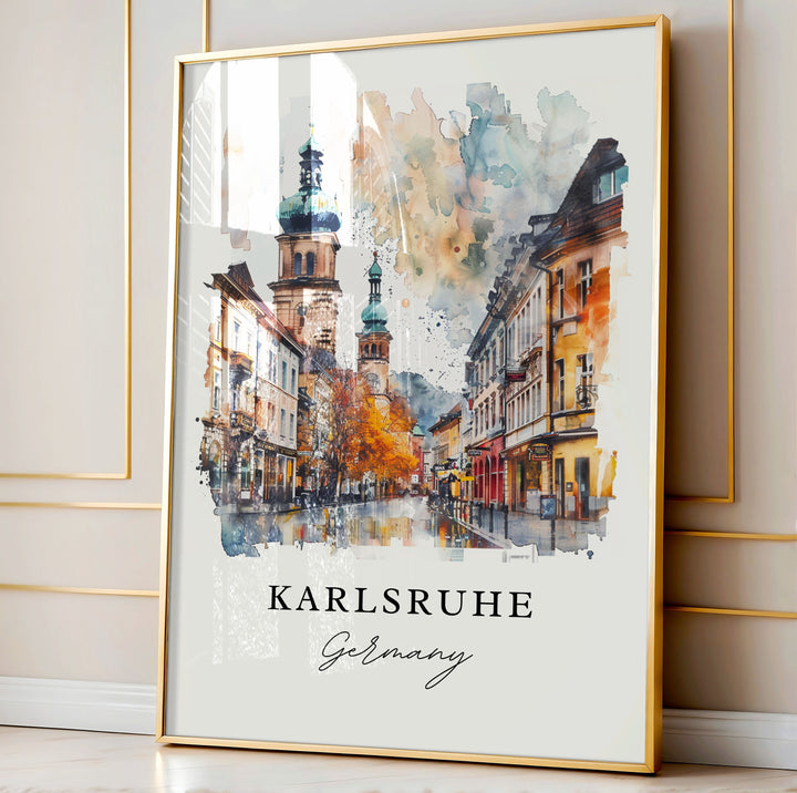 Karlsruhe Wall Art, Karlsruhe Print, Germany Wall Art, Karlsruhe Gift, Travel Print, Travel Poster, Travel Gift, Housewarming Gift