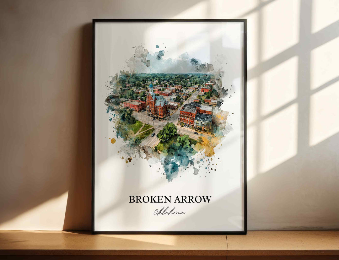 Broken Arrow, Oklahoma – Watercolor Art Print