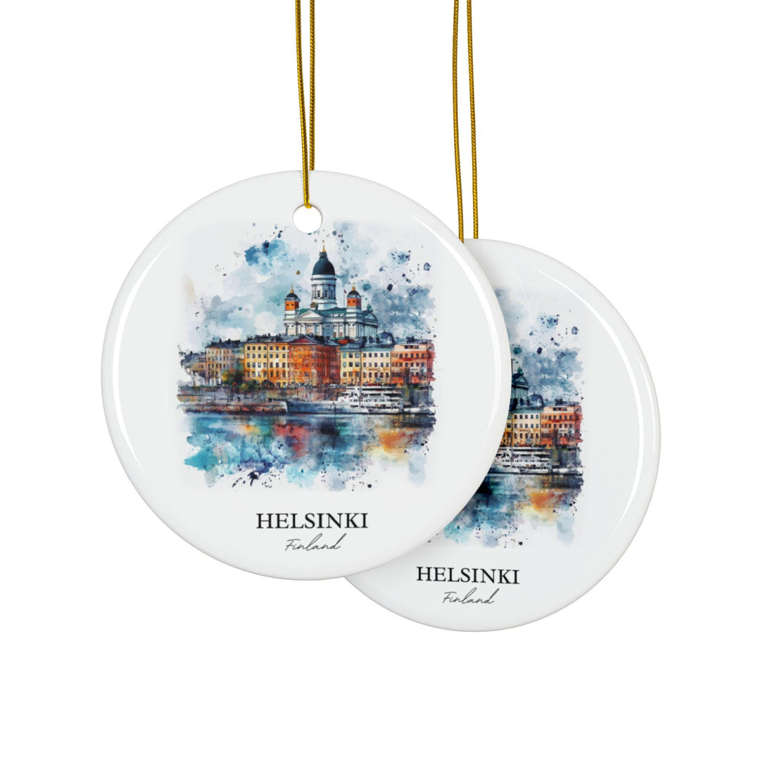 Helsinki Finland Ornament: Unique Finland Souvenir, Helsinki Xmas Decor, and Authentic Helsinki Finland Gift